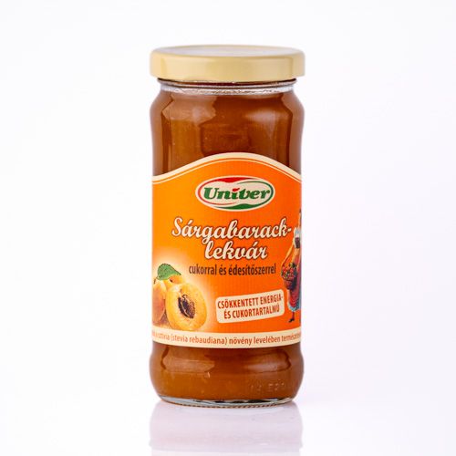 Univer Apricot Jam with Sugar and Sweetener 280g