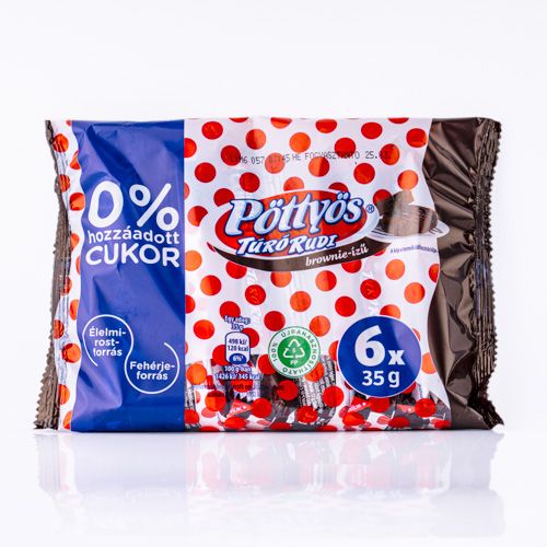 Pöttyös Túró Rudi Brownie Flavour No Added Sugar 6x35g