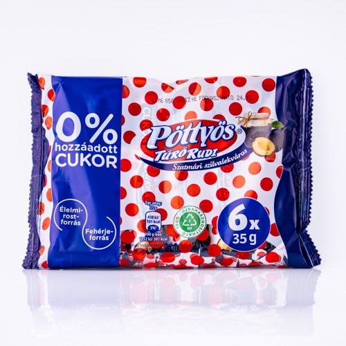 Pöttyös Túró Rudi Szatmár Plum Jam No Added Sugar 6x35g