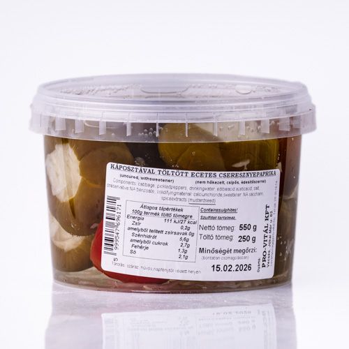 Pickled Cherry Peppers Stuffed With Cabbage Bucket 550g/250g